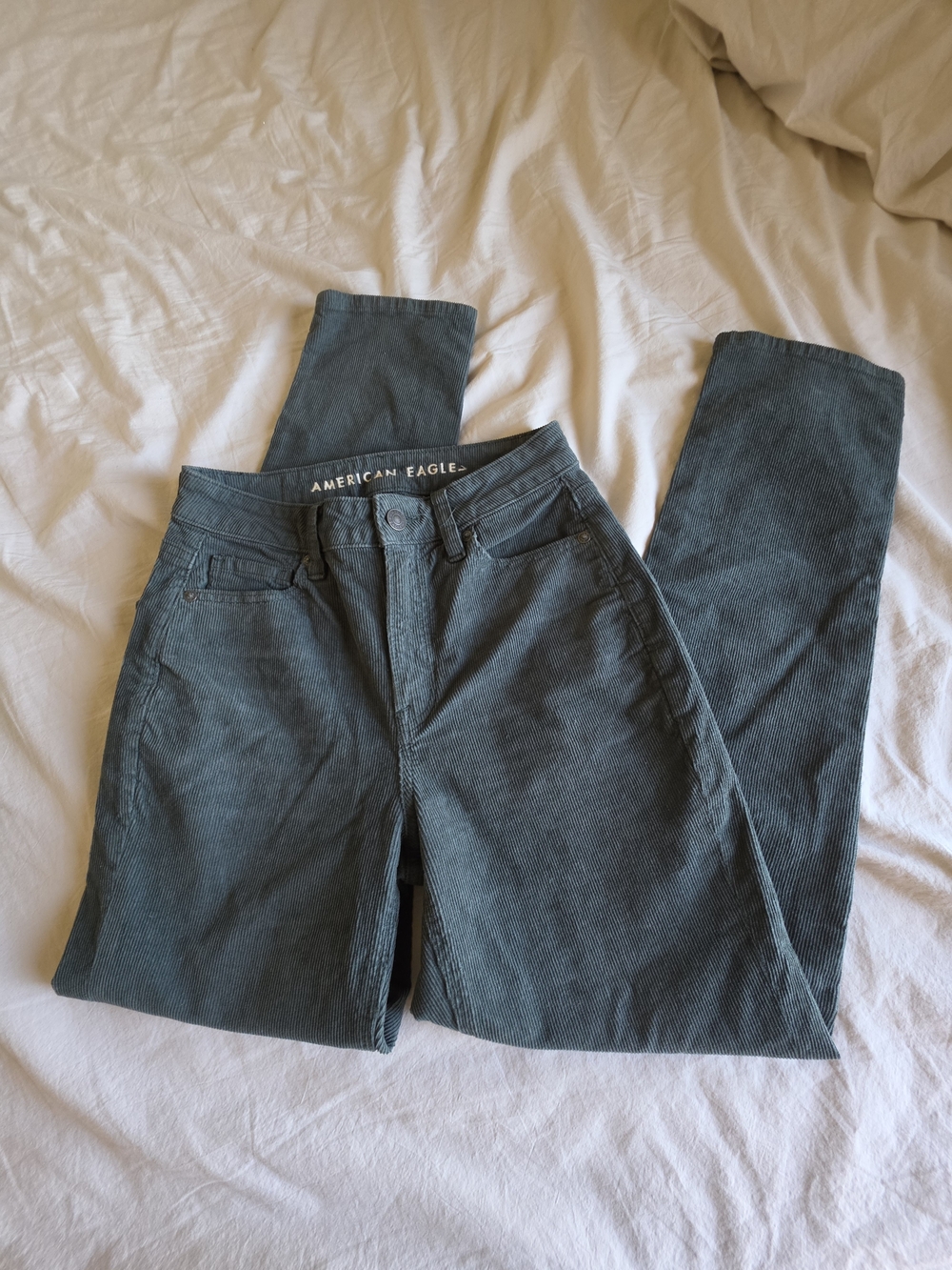 Dark Green Corduroy Mom Straight Jeans - American Eagle